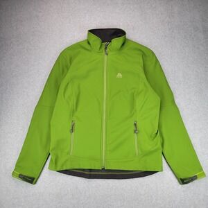 Nike ACG Softshell Jacket Womens Medium Lime Green Fleece Lined Full Zip